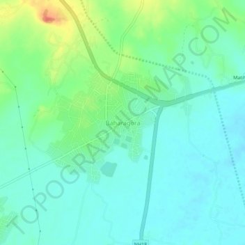 Topografische Karte Baharagora, Höhe, Relief