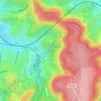 Topografische Karte Letten, Höhe, Relief