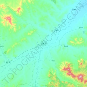 Topografische Karte 延寿县, Höhe, Relief