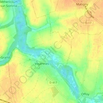 Topografische Karte Buny, Höhe, Relief