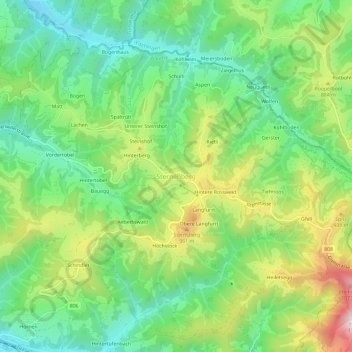 Topografische Karte Sternenberg, Höhe, Relief