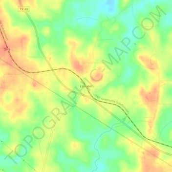 Topografische Karte Lassater, Höhe, Relief