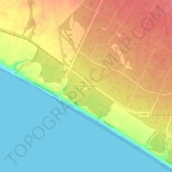 Topografische Karte Poblado Forestal, Höhe, Relief