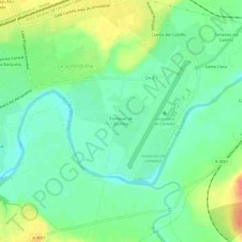 Topografische Karte Fontanar de Quintos, Höhe, Relief