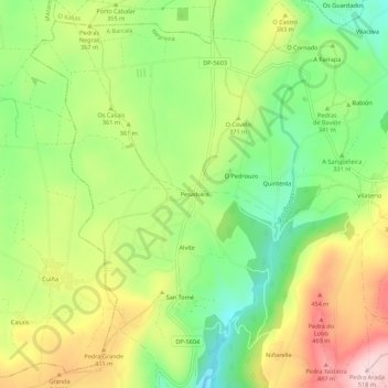 Topografische Karte Pesaduira, Höhe, Relief