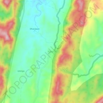 Topografische Karte Nawla, Höhe, Relief