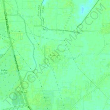 Topografische Karte Hamidpur, Höhe, Relief