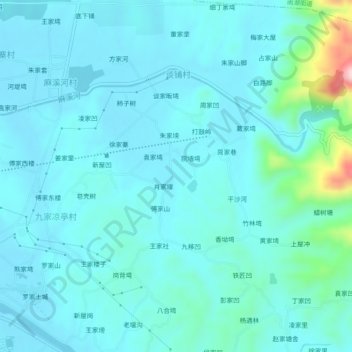 Topografische Karte 地坪, Höhe, Relief