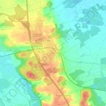 Topografische Karte Witzighausen, Höhe, Relief