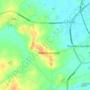 Topografische Karte Marshborough, Höhe, Relief