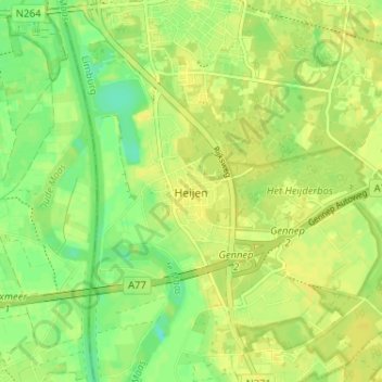 Topografische Karte Heyen, Höhe, Relief