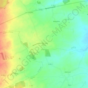 Topografische Karte Le Bois-Saint-Père, Höhe, Relief