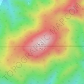 Topografische Karte Wheeler Mountain, Höhe, Relief