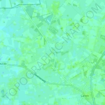 Topografische Karte Oolde, Höhe, Relief