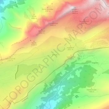 Topografische Karte Tannalp, Höhe, Relief