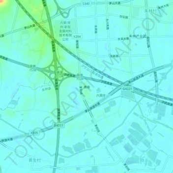 Topografische Karte 唐巷, Höhe, Relief