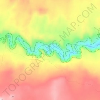 Topografische Karte Coyote Natural Bridge, Höhe, Relief