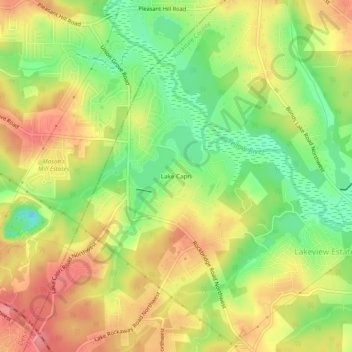 Topografische Karte Lake Capri, Höhe, Relief
