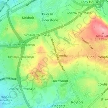 Topografische Karte Summit, Höhe, Relief