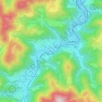Topografische Karte Stangental, Höhe, Relief