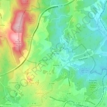 Topografische Karte Le God Arnaud, Höhe, Relief