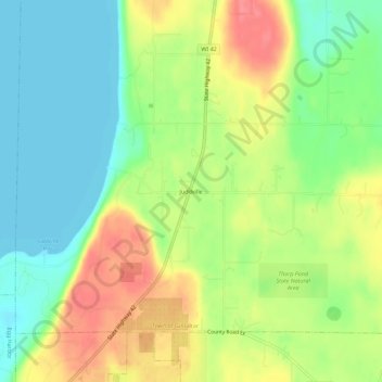 Topografische Karte Juddville, Höhe, Relief
