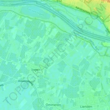 Topografische Karte Hoog Kana, Höhe, Relief