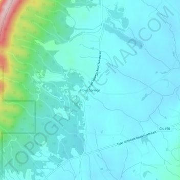 Topografische Karte Floyd Springs, Höhe, Relief