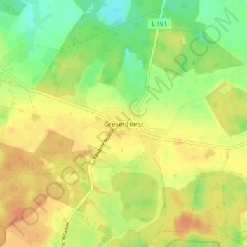 Topografische Karte Gresenhorst, Höhe, Relief