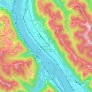 Topografische Karte Natrium, Höhe, Relief