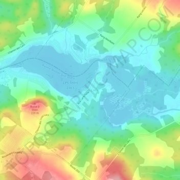 Topografische Karte Trois-Lacs, Höhe, Relief