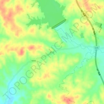 Topografische Karte 长水, Höhe, Relief