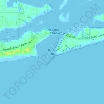 Topografische Karte Florida Point, Höhe, Relief