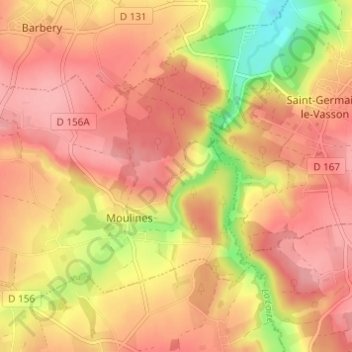 Topografische Karte La Folie, Höhe, Relief
