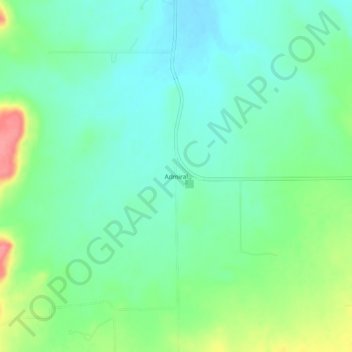 Topografische Karte Admiral, Höhe, Relief