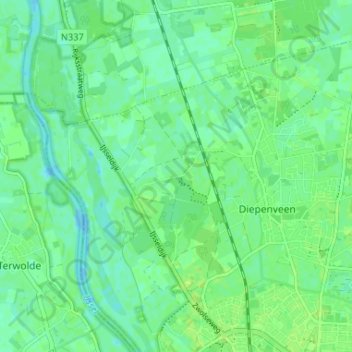 Topografische Karte Rande, Höhe, Relief