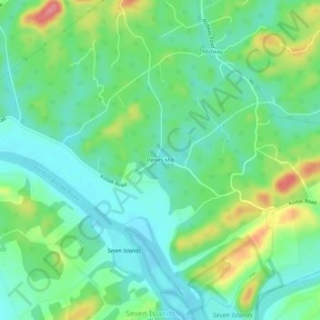 Topografische Karte Peters Mill, Höhe, Relief