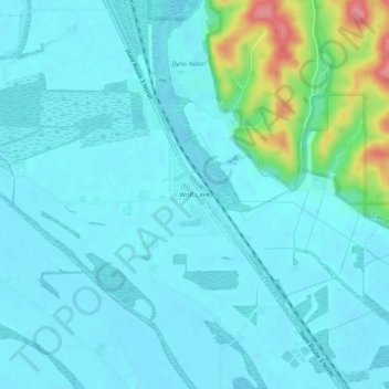 Topografische Karte Wolf Lake, Höhe, Relief