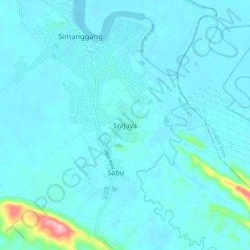 Topografische Karte Sri Jaya, Höhe, Relief