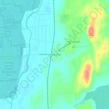 Topografische Karte Salisbury Station, Höhe, Relief
