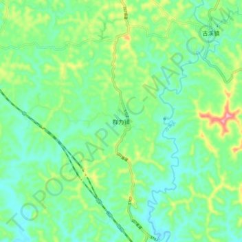 Topografische Karte 群力镇, Höhe, Relief