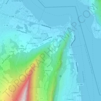 Topografische Karte Le Clus, Höhe, Relief