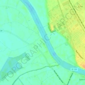 Topografische Karte Dades, Höhe, Relief