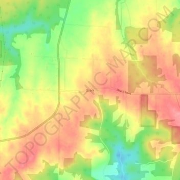 Topografische Karte Ozark, Höhe, Relief
