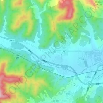 Topografische Karte 凤台村, Höhe, Relief