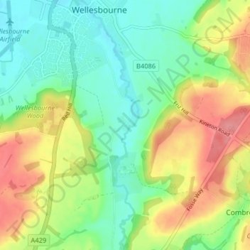 Topografische Karte Walton, Höhe, Relief