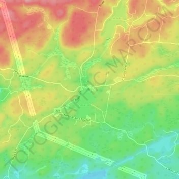 Topografische Karte Canton de Gore, Höhe, Relief