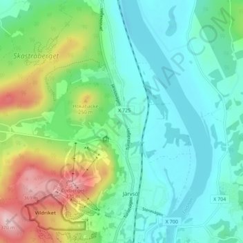 Topografische Karte Sörvåga, Höhe, Relief
