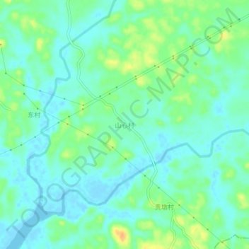 Topografische Karte 山心村, Höhe, Relief