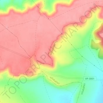 Topografische Karte Cornalvo, Höhe, Relief